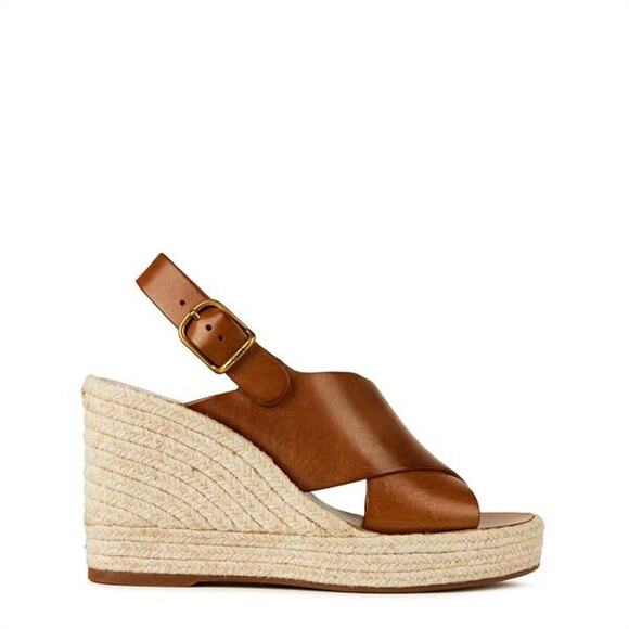 Chloe Brown Espadrille Wedges - Picture 2 of 4